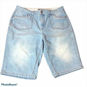 Denver Hayes Bermuda Blue Denim Jean Shorts Size 14